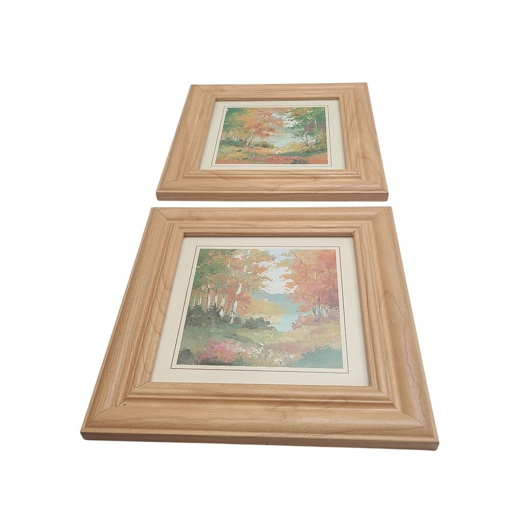 Set‎ Of 2 Crystal Art Gallery Framed Autumn Landscape Prints